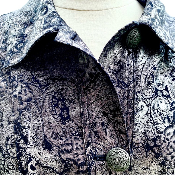 Chicos Jacket Black & Silver Design - Picture 8 of 16